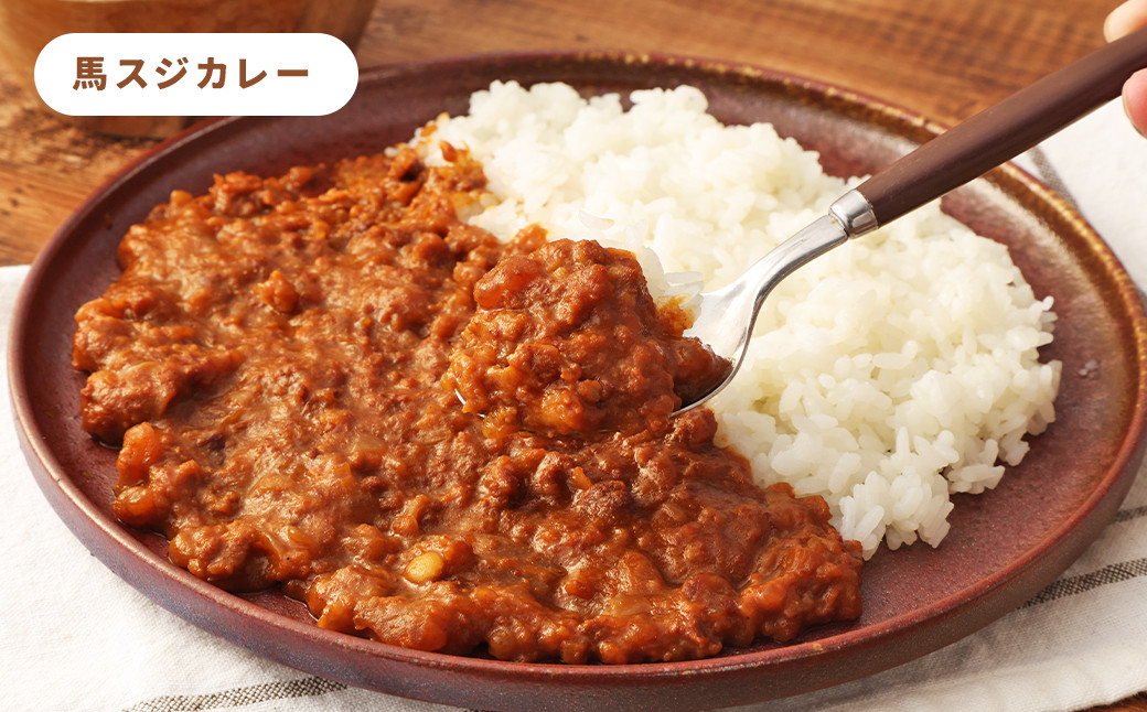 馬刺し燻製2種と馬スジ・あか牛カレーのセット 4種 全18袋セット