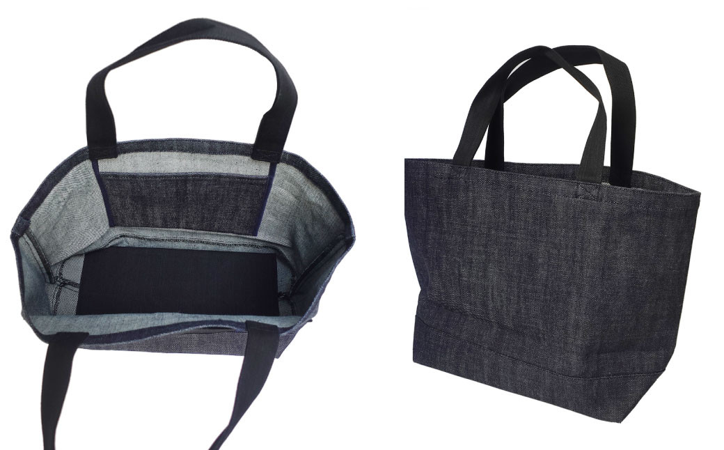  inBlue デニムトートバッグ 【マチあり・インディゴ×ブラックデニム切り替え】