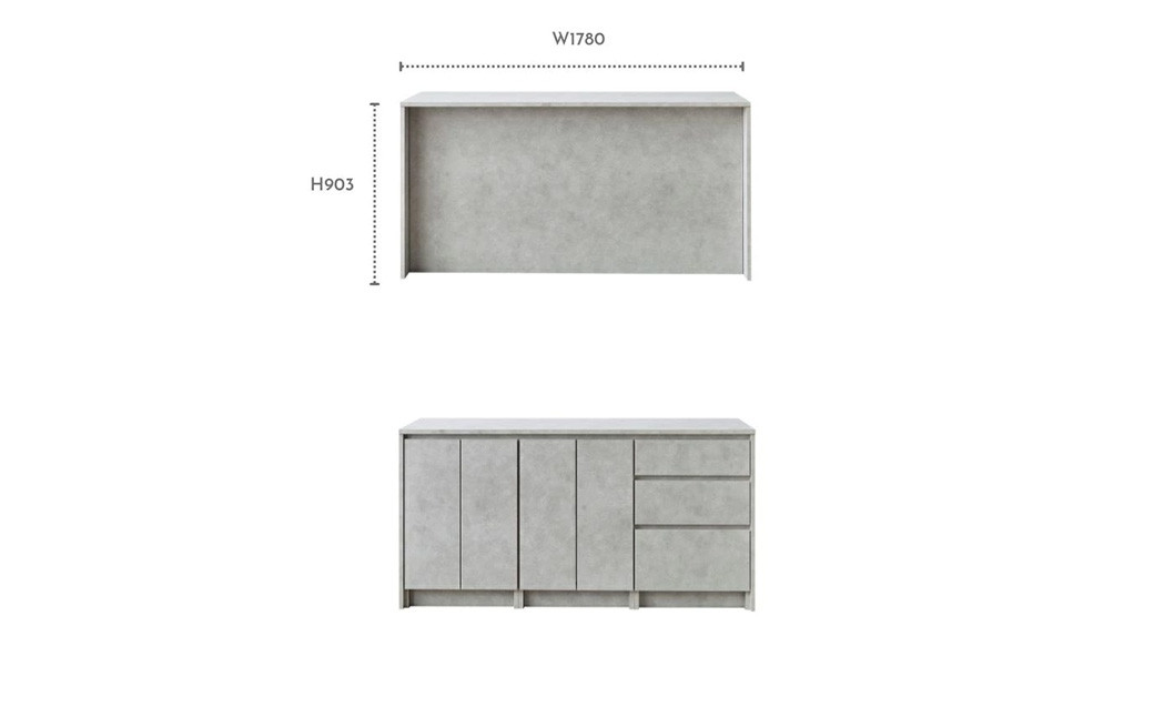 NOT アイランドカウンター 178cm シェルブラック