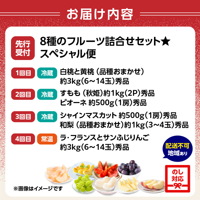 ≪先行受付≫8種のフルーツ詰合せセット★スペシャル便【定期便全４回】