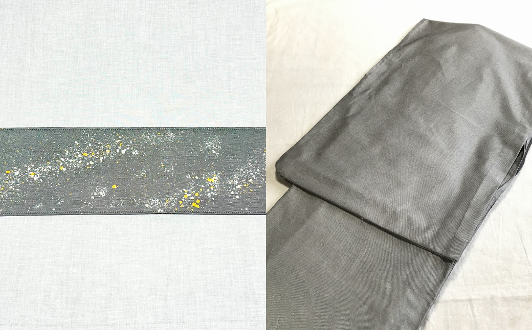 オーダーメイド 着物＋帯セット シルクデニム着物（燻色）