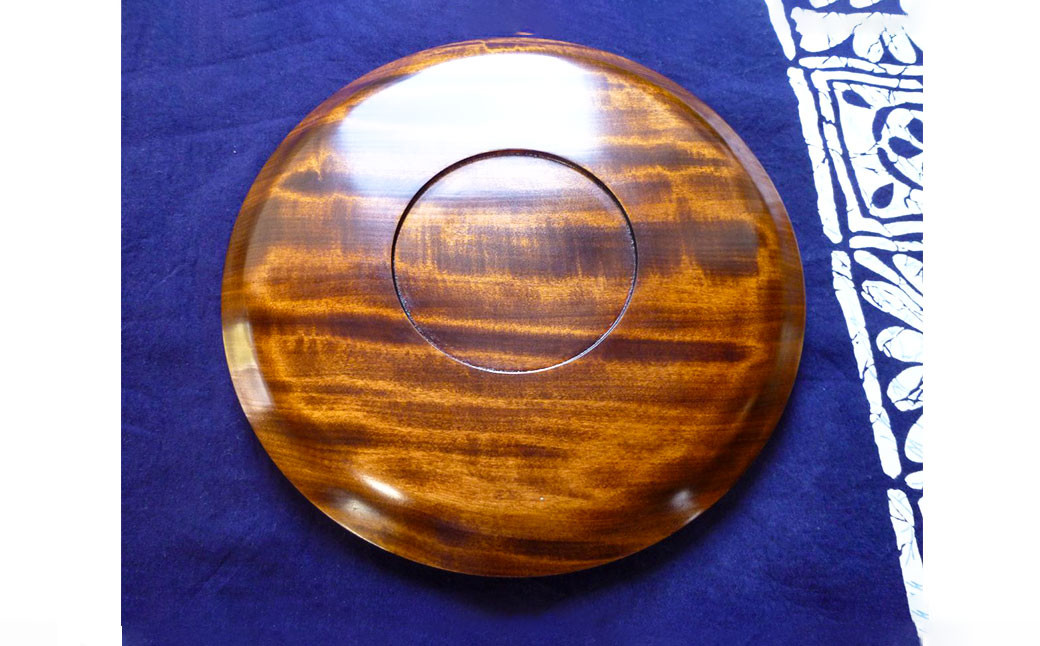 【漆器】ツヤのある木目のきれいな7寸パン皿
