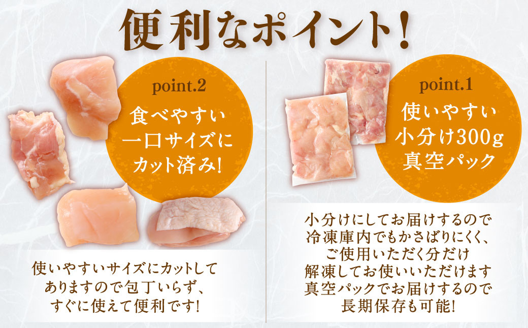 鹿児島県産銘柄鶏・さつま純然鶏 若鶏もも・むね切身(300g×各4パック×各3セット・合計7.2kg)