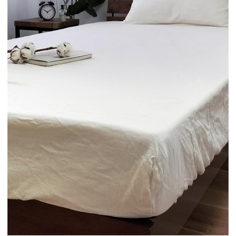 2重ガーゼボックスシーツ 無漂白キナリタイプ【クィーンサイズ】