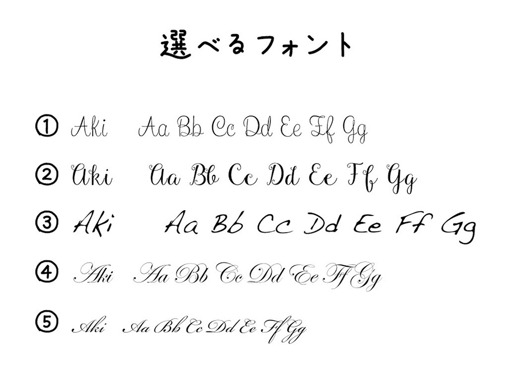 フォント　５種類