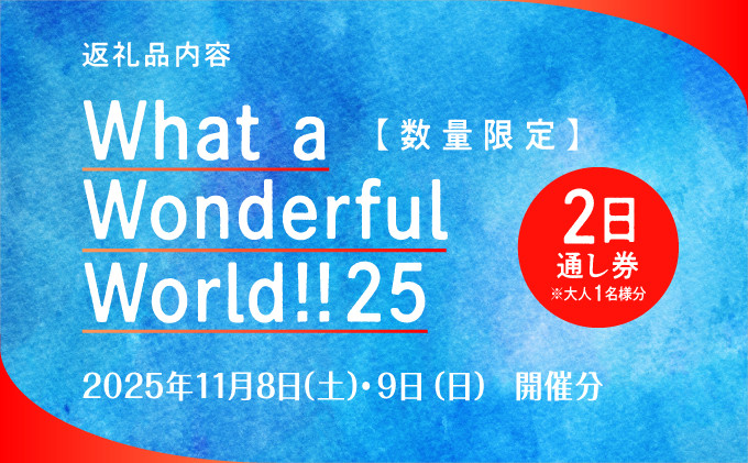 モンパチフェス What a Wonderful World!! 25 | 11/8(土) 11/9(日) 2日間通しチケット 