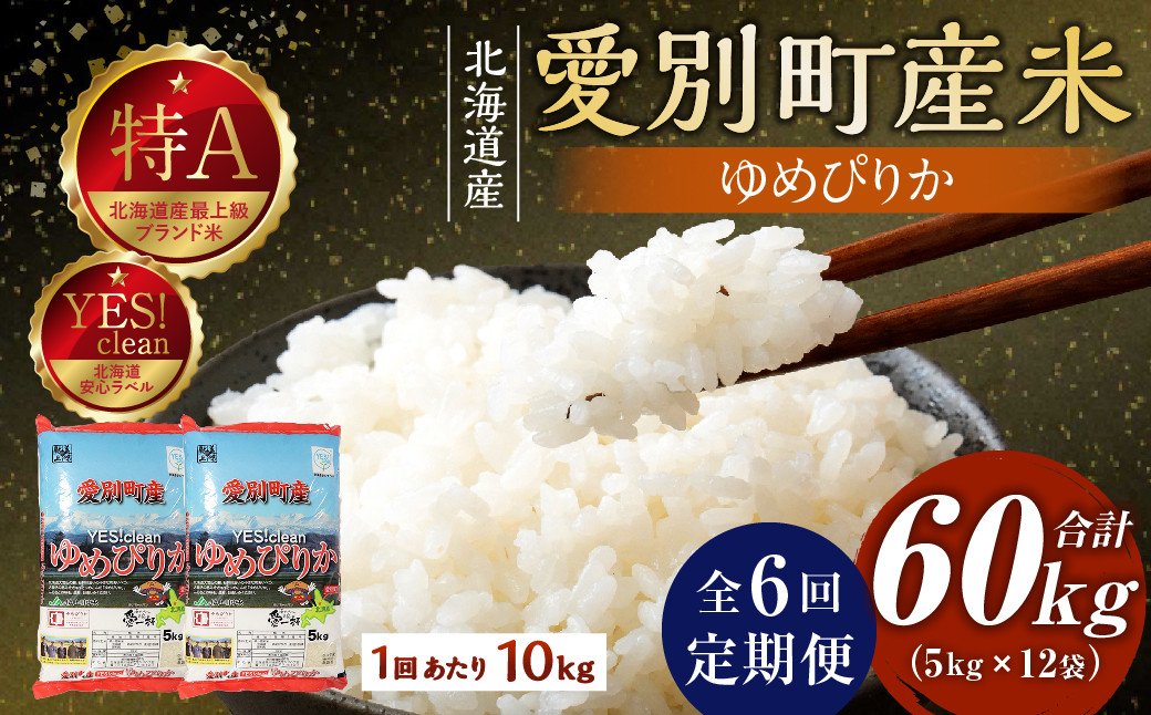 愛別町産米（ゆめぴりか5kg×2袋）6ヶ月定期配送