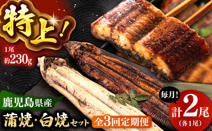 鹿児島産うなぎ2尾 蒲焼・白焼セット 国産 定期便