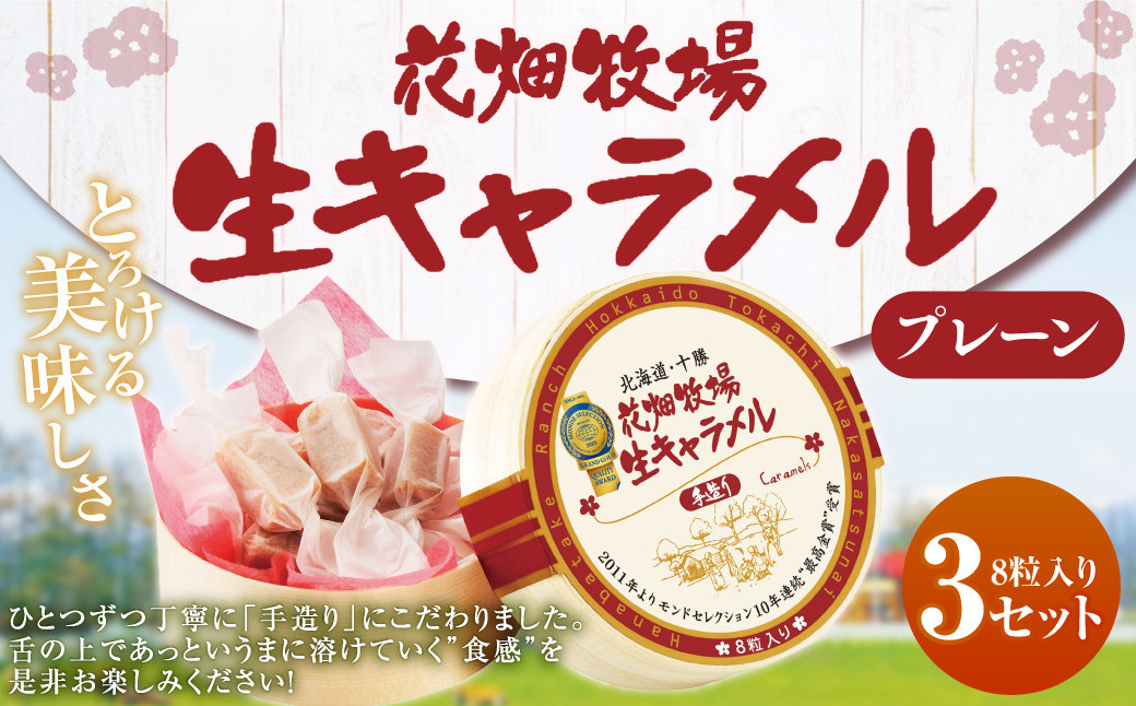 花畑牧場 生キャラメル プレーン 8粒入り×3セット