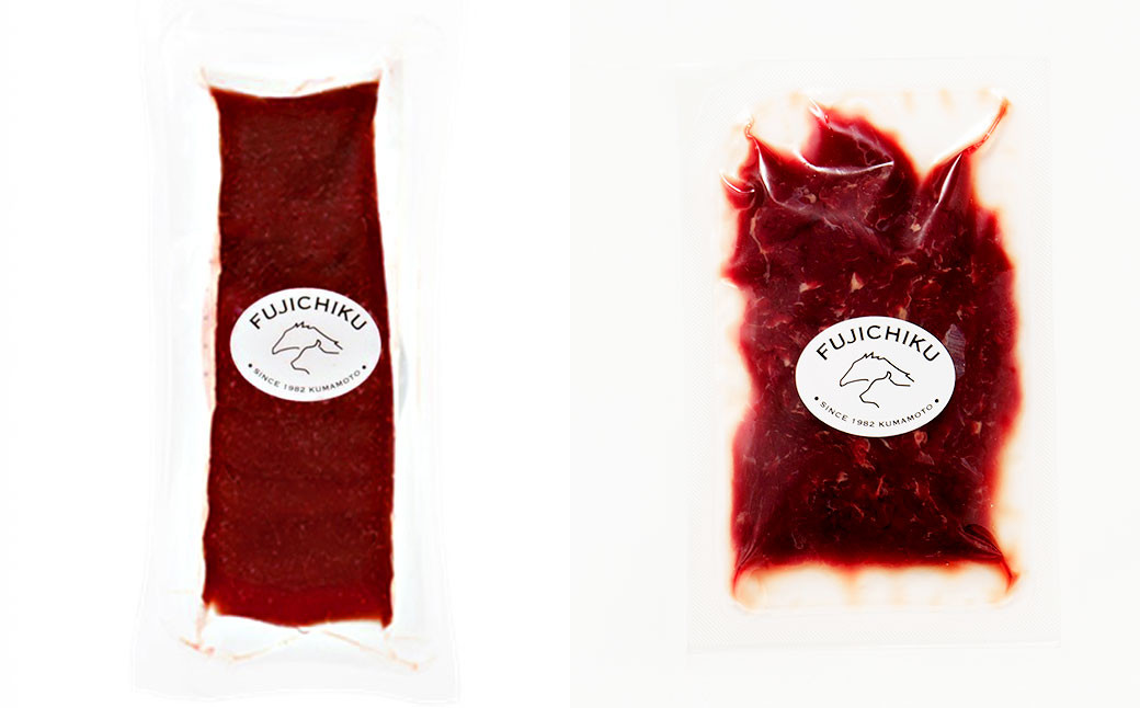 切れてる国産赤身とユッケのセット 馬 馬肉 馬刺 九州 熊本