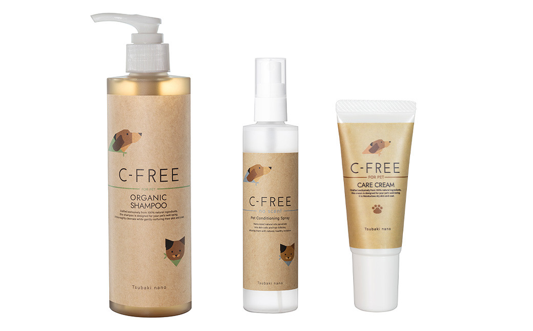 【ペットケア】椿なの シーフリー 3点セット オーガニックシャンプー・コンディショニングスプレー（無香）・PETケアクリーム