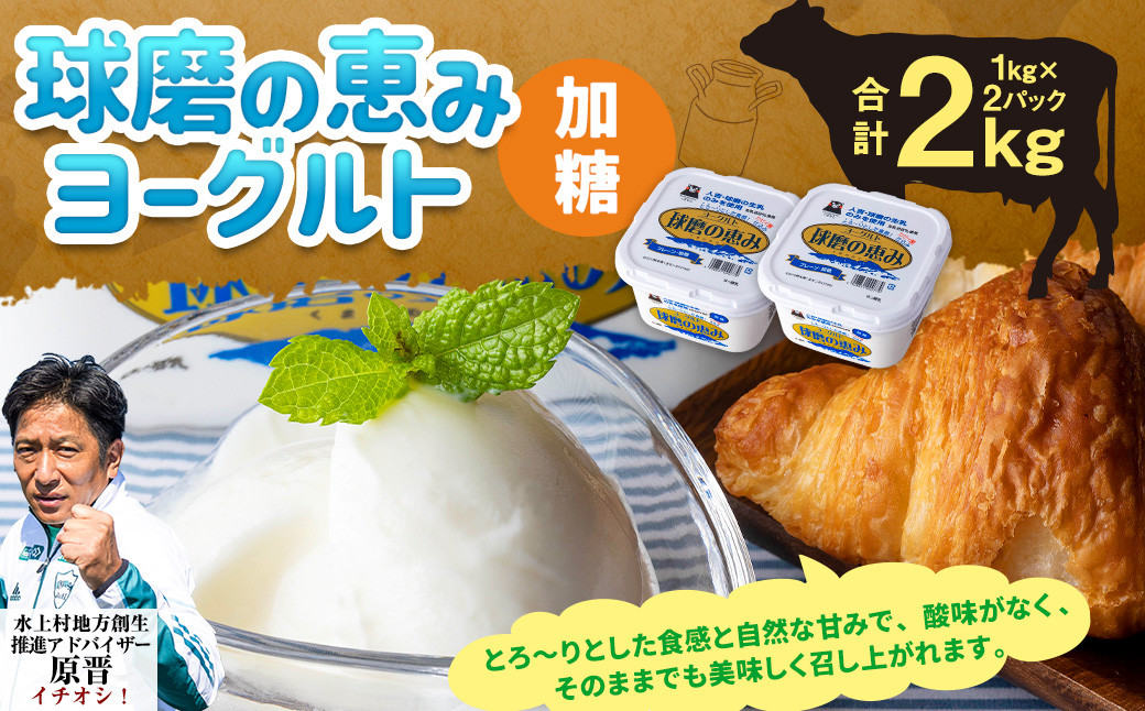 球磨の恵み ヨーグルト(加糖) 2kg(1kg×2パック)