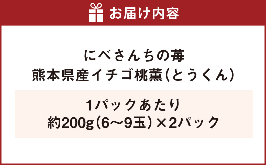 【2024年1月下旬発送開始】にべさんちの苺 熊本県産イチゴ桃薫(とうくん) 約400g