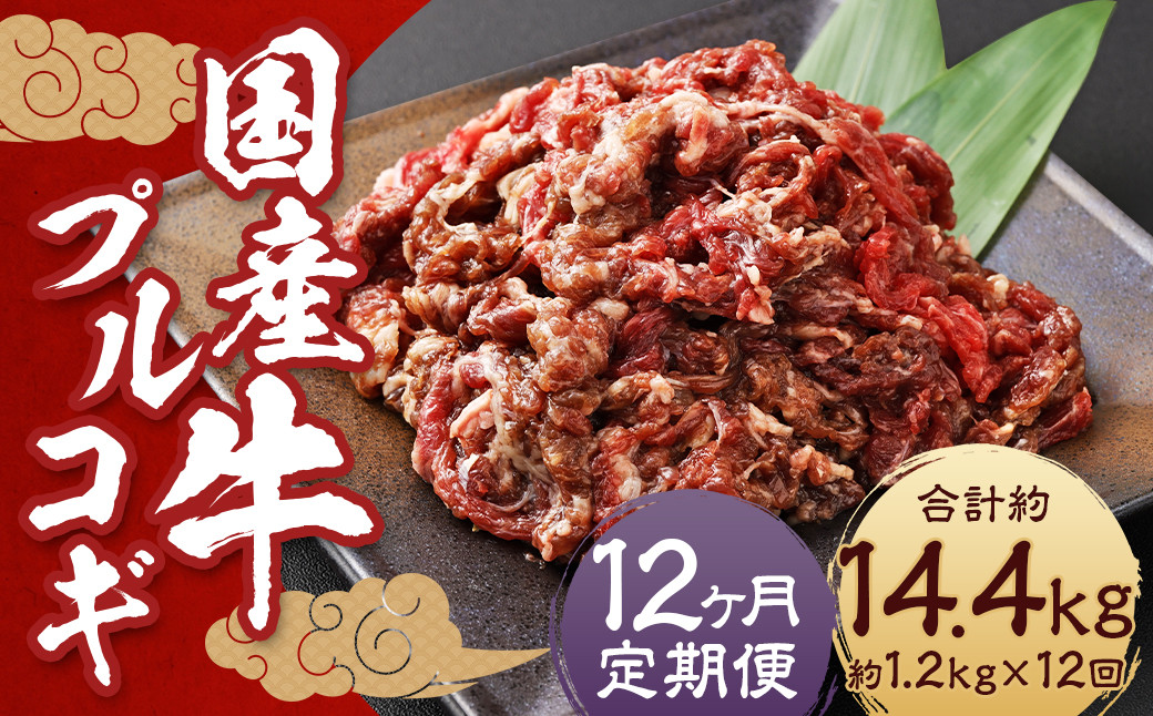 【全12回定期便】国産牛 プルコギ 約1.2kg (300g×4) 特製タレ漬け おかず 惣菜 冷凍 長崎 国産