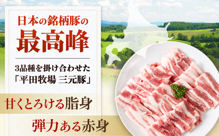 豚肉 豚バラ バラ カルビ 焼肉 スライス 冷凍配送 定期便 北海道 平田牧場