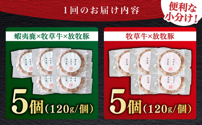 ハンバーグ 鹿肉 牛肉 豚肉 ジビエ セット 食べ比べ 小分け 冷凍