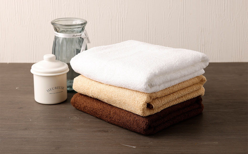 ＜選べるカラー＞ 泉州タオル 幅60cm 厚手 ふわふわ バスタオル 3枚入り 800匁