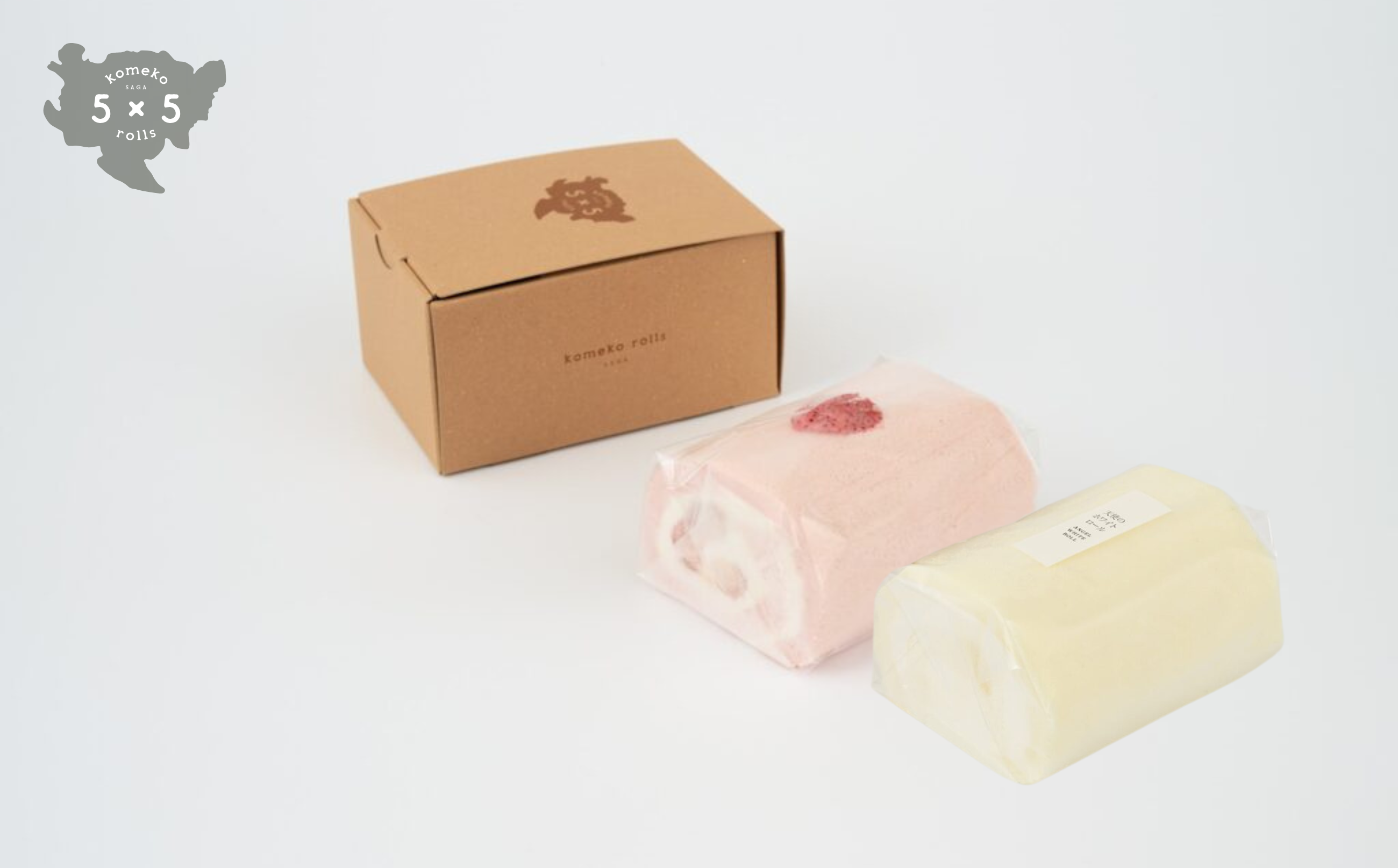 天使のホワイトロール1本・いちごロール1本