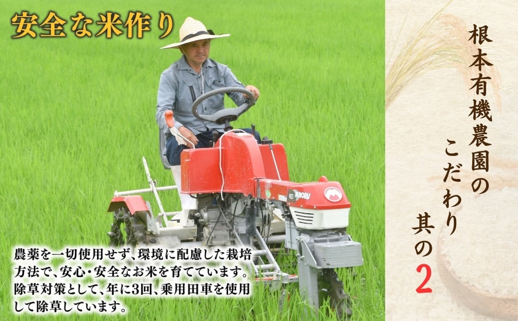 【令和7年産】南相馬・根本有機農園のJAS有機米コシヒカリ2kg(白米)
