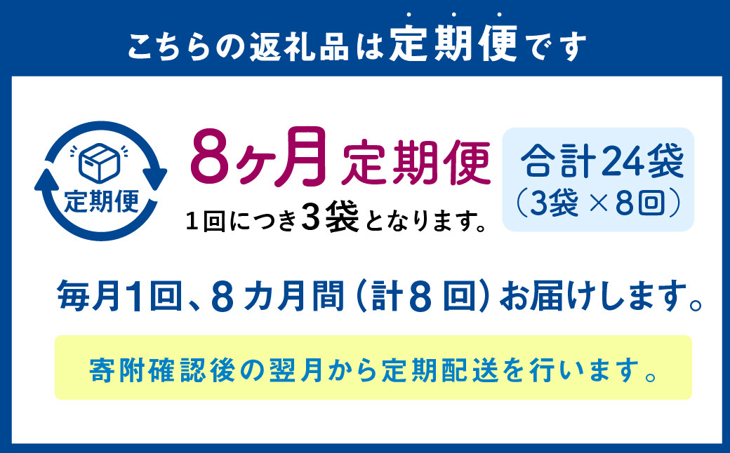 【1ヶ月毎8回定期便】 カムカムおこめチップス(しお) チャック付袋タイプ 計24個  (3個×8回)