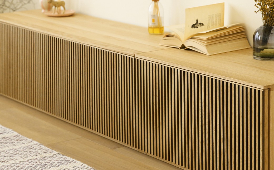 高野木工 RIB SERIES リブシリーズ 75ローボード オーク