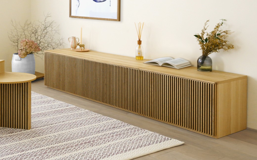 高野木工 RIB SERIES リブシリーズ 150ローボード オーク