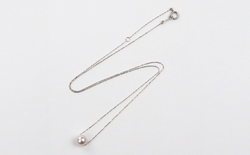 真珠 一粒ネックレス 6.0~6.5mm K18WG (857)