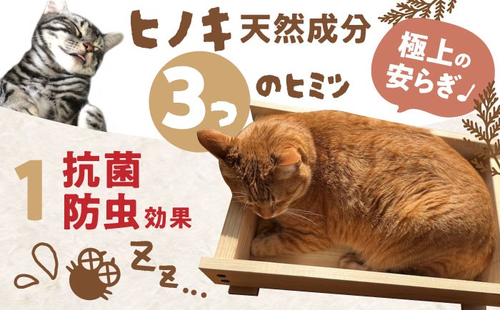 猫 ネコ ねこ 猫グッズ プランター ペット用品 ベット ひのき ヒノキ 抗菌 防虫 木製 お昼寝