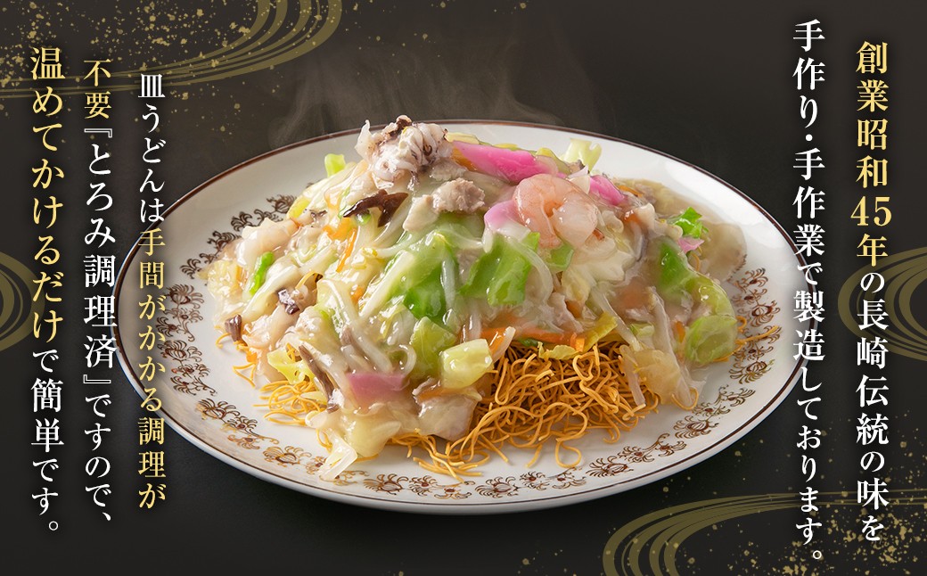 【全3回定期便】《具材付》長崎冷凍皿うどん 総計30食(10食×3回)