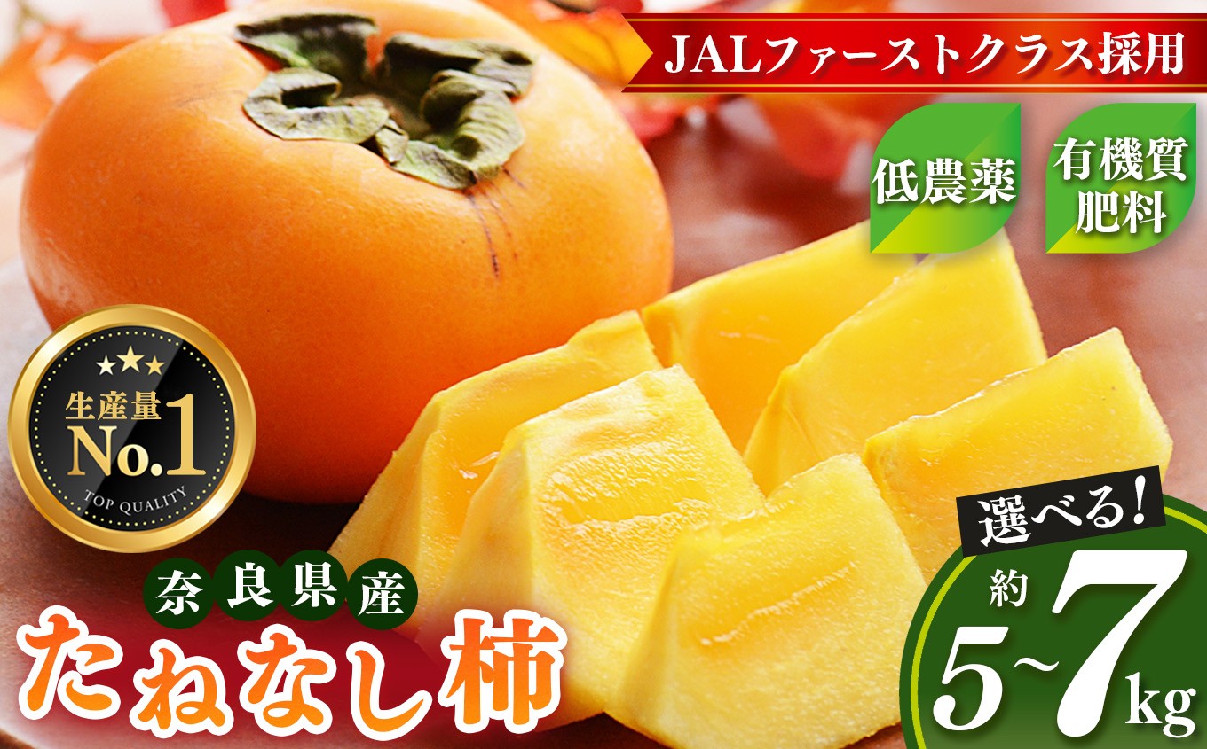 たねなし柿　約7kg箱（26～30個入）