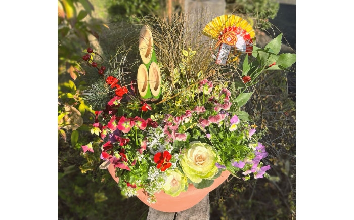  正月飾り 花苗 鉢 ピック