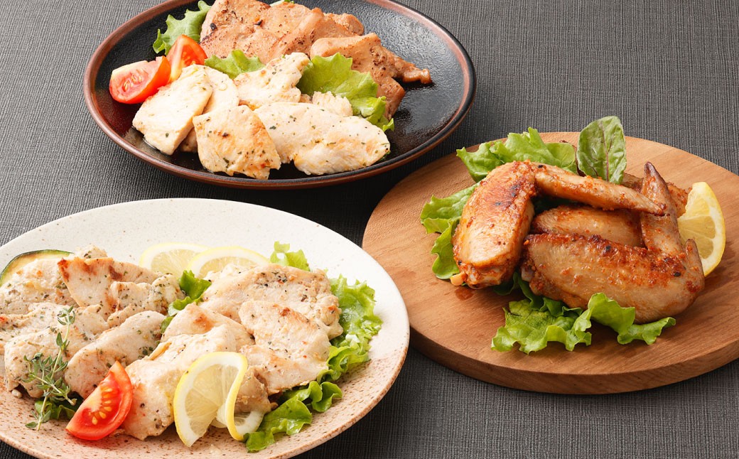 中札内田舎どり(レモンペッパー・てり焼き・香草焼き・ガーリックチーズ・手羽先七味焼)