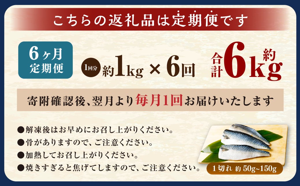 【6ヶ月定期便】【訳あり】国産 ふっくら 極み塩サバ 計約1kg