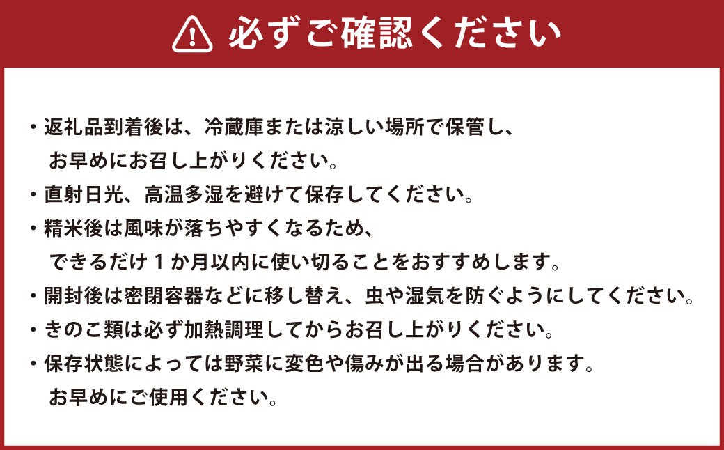 【6ヶ月連続定期便】 【令和7年度産】  熊本県（七城）産のお米と熊本県産の野菜ときのこ お米（5kg）・野菜＆きのこ