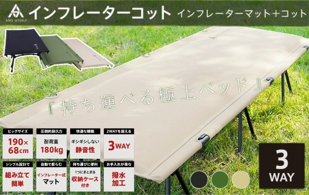 インフレーター式マットのコット