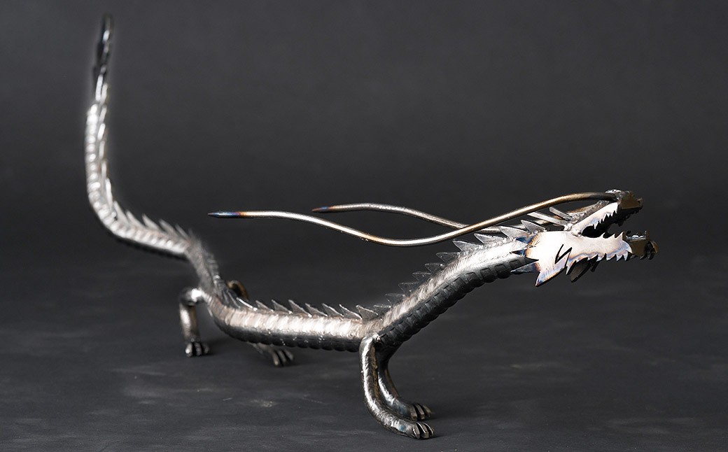 龍 鉄製 オブジェ 横