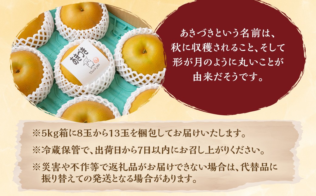 あきづき梨 8玉～13玉 （約5kg）