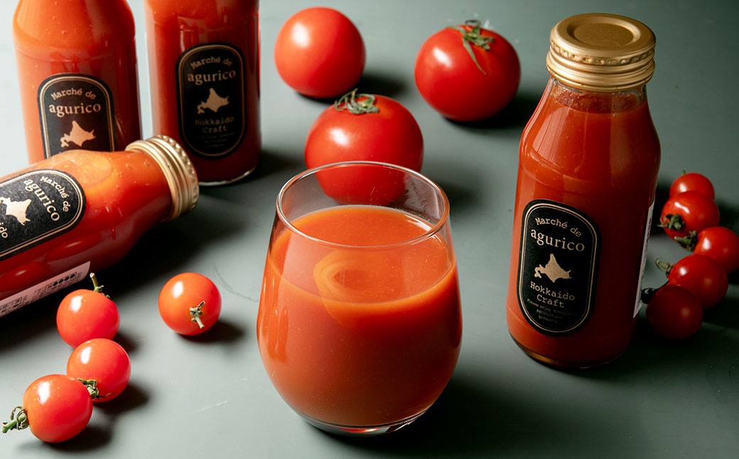 【3回定期便】北海道産 agurico ミニトマトジュース無塩 180ml 10本入り