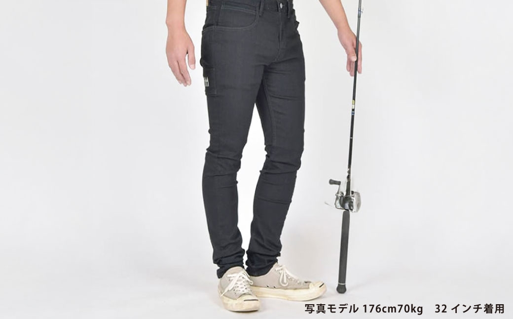 撥水ストレッチデニム釣り・アウトドアブラックジーンズ BW-104VMBB