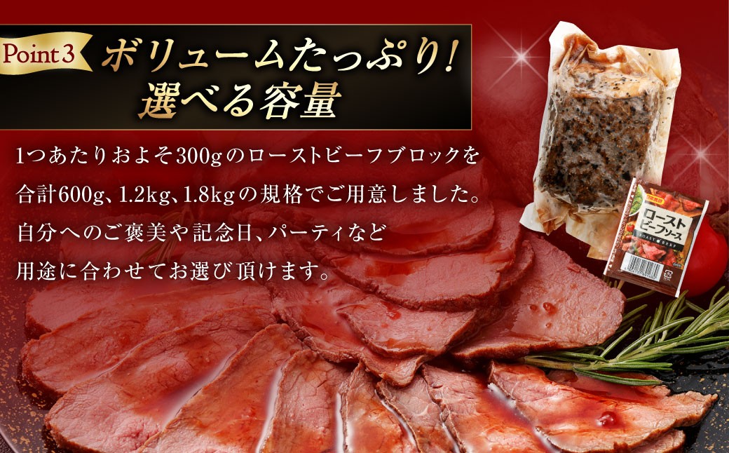 小樽 ローストビーフ 約600g(300g×2パック)