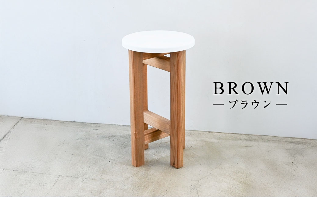 低くて小さなスツール【白】