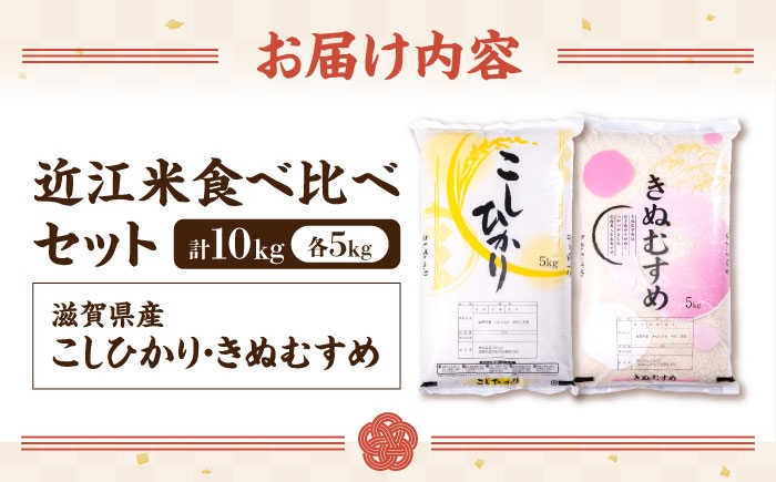 近江米 きぬむすめ コシヒカリ こしひかり 国産 10kg 米 コメ お米 白米 ご飯 おにぎり 食べ比べ お弁当 親子丼
