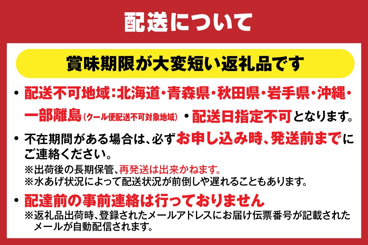 ※北海道・沖縄・青森・秋田・岩手・一部離島は発送不可となります。
必ずご確認のうえ、お申込みください。