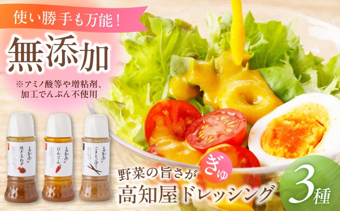 素材力 高知屋 ドレッシング 3本セット （人参・焼き玉ねぎ・ごまとごぼう）【株式会社 四国健商】