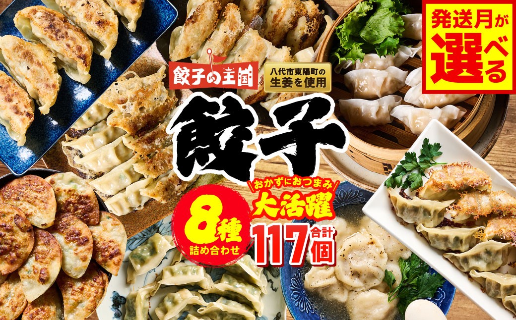 八代市東陽町の生姜を使った 餃子の王国 餃子 8種詰合せ 生餃子