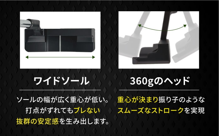 山田パター 34インチ ブラック ゴルフ用品 スポーツ スポーツ用品 ゴルフ 練習 グリップ ヘッドカバー