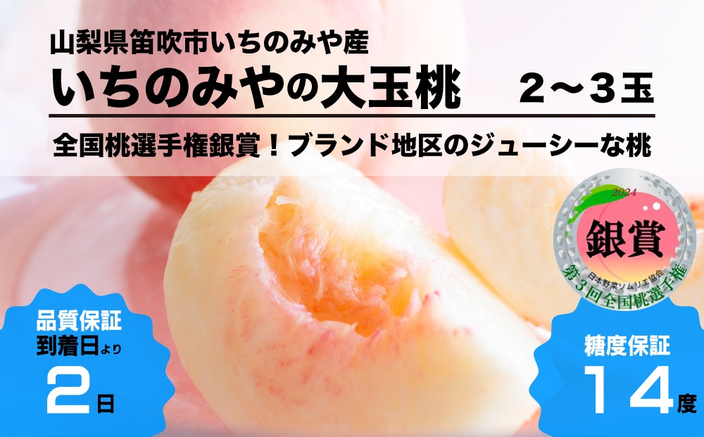 2024年全国桃選手権で「銀賞」を受賞した「いちのみやの大玉桃」甘くてジューシーな貴重な大玉の桃をお届けします