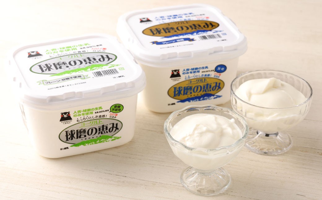 【定期便5回】球磨の恵みヨーグルト(加糖、砂糖不使用) 各1kg 計2パック