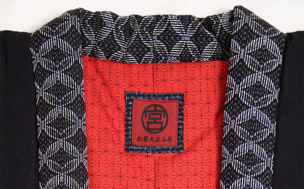 【2025年8月下旬より順次発送】 藍調袢天 ( はんてん ) 黒茶縞