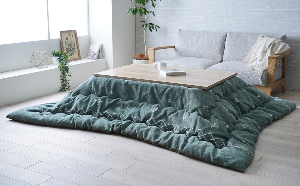 軽くてあったか ハピネスコタツ掛布団 200cm×300cm GN（グリーン）